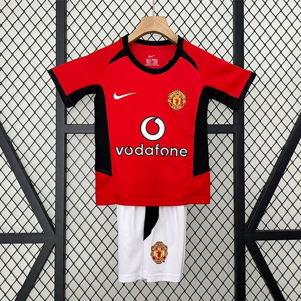 Camiseta Manchester United Primera Equipación Niño Retro 2002 2004